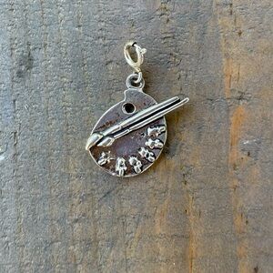 Vintage Silver Artist Paint Holder Charm